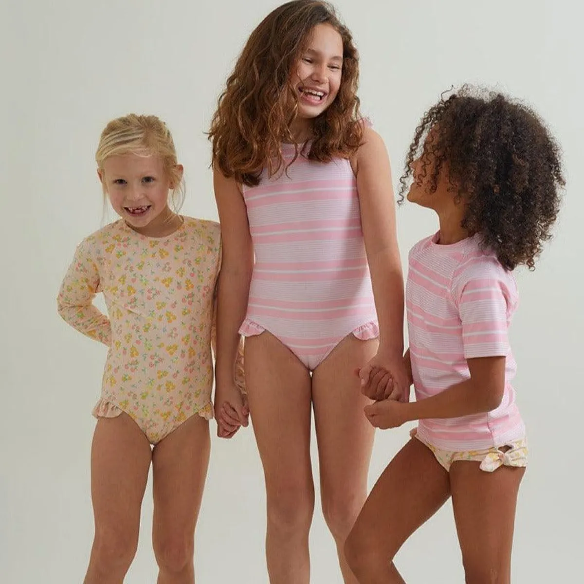 minnow Unisex Short Sleeve Rashguard Sorbet Pink Stripe Best