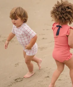 minnow Unisex Short Sleeve Rashguard One Piece Windowpane Hot