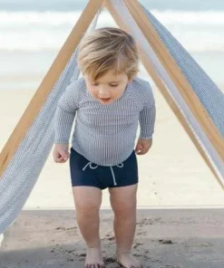 minnow Unisex Stripe Rashguard Navy Stripe Sale