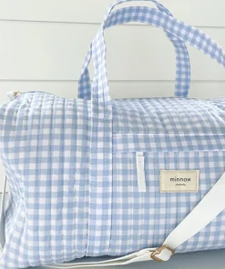 minnow Weekender Bag Oasis Blue Gingham Sale