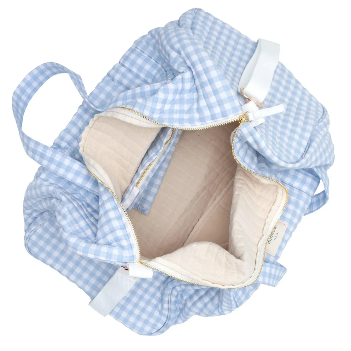 minnow Weekender Bag Oasis Blue Gingham Fashion