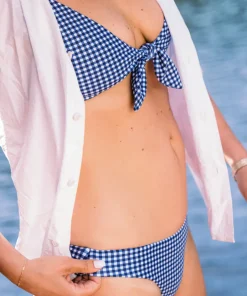 minnow Women's Bikini Bottom | Swim Navy Gingham Discount