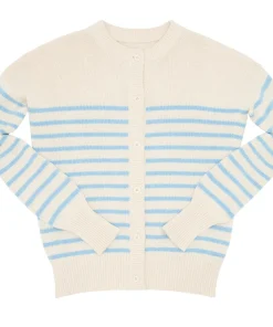 minnow Women's Cardigan Cream And Peri Blue Stripe Outlet