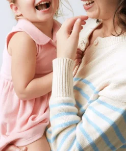 minnow Women's Cardigan Cream And Peri Blue Stripe Outlet