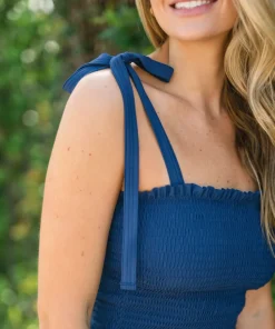 minnow Women's Navy Smocked One Piece Online