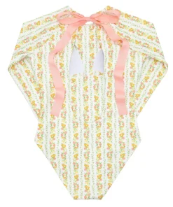 minnow Women's Rashguard One Piece Linear Citrus New