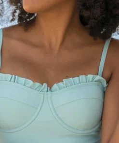 minnow Women's Ruffle Edge One Piece Sea Blue Best