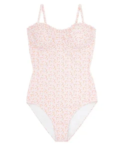 minnow Women's Ruffle Edged One Piece Calypso Coral Botanic Clearance