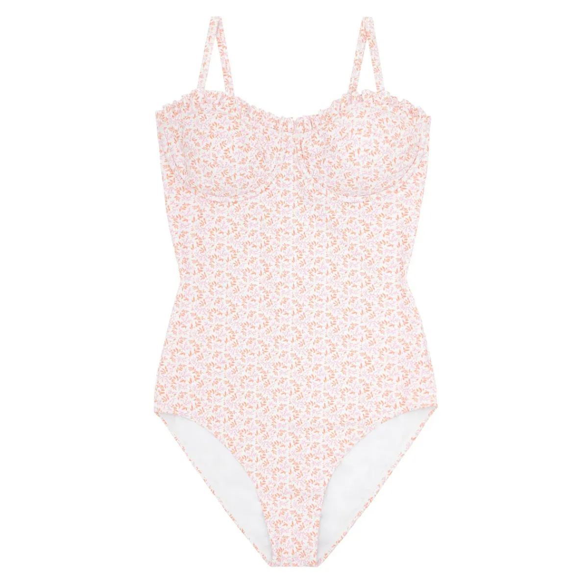 minnow Women's Ruffle Edged One Piece Calypso Coral Botanic Clearance