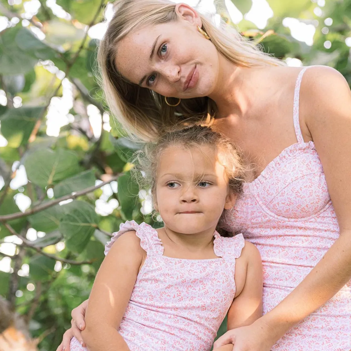 minnow Women's Ruffle Edged One Piece Calypso Coral Botanic Clearance