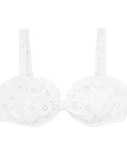 minnow Women's Tie Knot Bikini Top White Eyelet Clearance