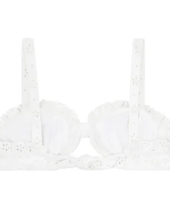 minnow Women's Tie Knot Bikini Top White Eyelet Clearance