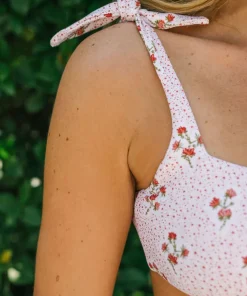 minnow Women's Tie Knot Bikini Top | Swim Raspberry Red Online