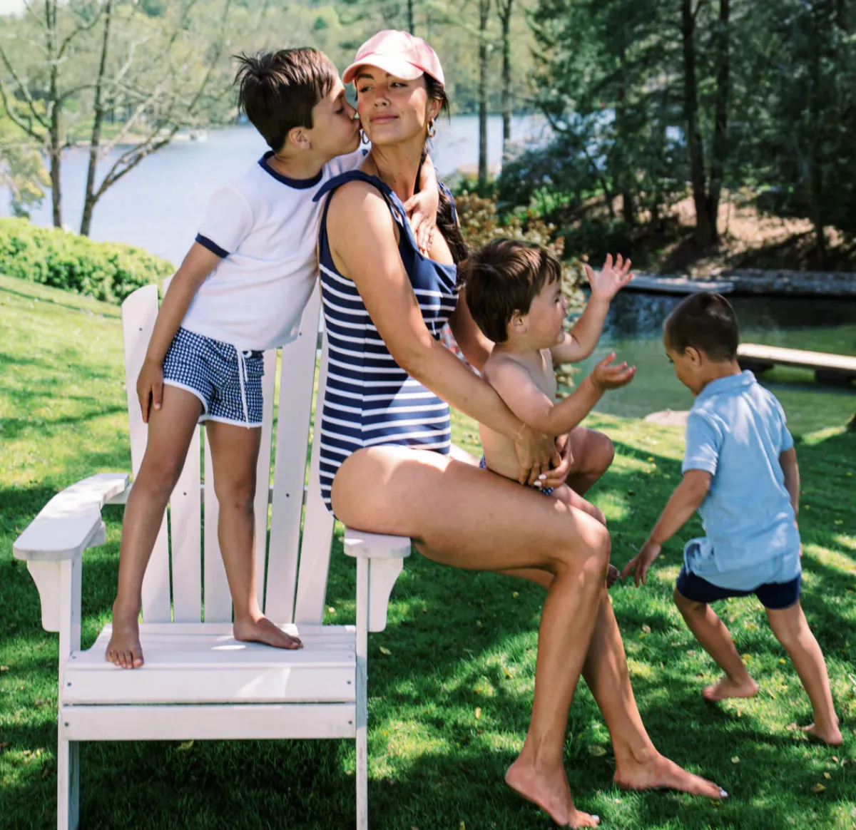 minnow Women's Tie Knot One Piece | Swim Navy Breton Stripe Clearance