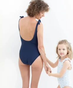 minnow Women's Tie Knot One Piece Navy Discount